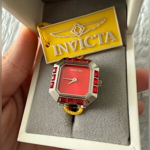Invicta Red and Silver Square Watch